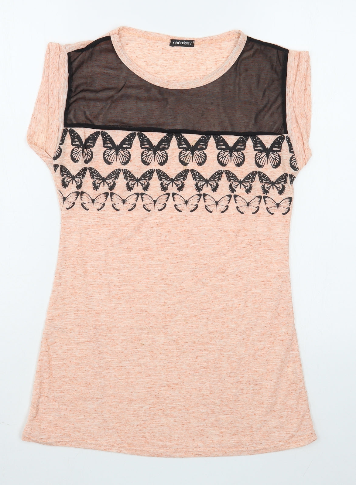 Chemistry Womens Pink  100% Cotton Basic T-Shirt Size S Scoop Neck