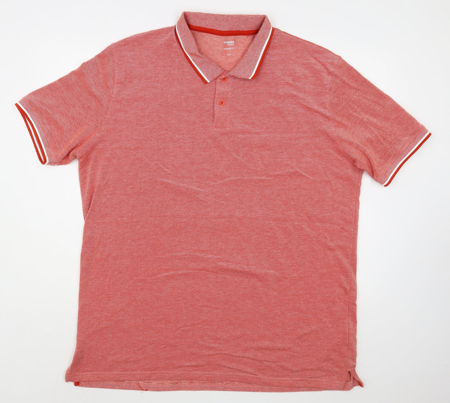 Dunnes Stores Mens Pink  Cotton  Polo Size 2XL Collared Pullover
