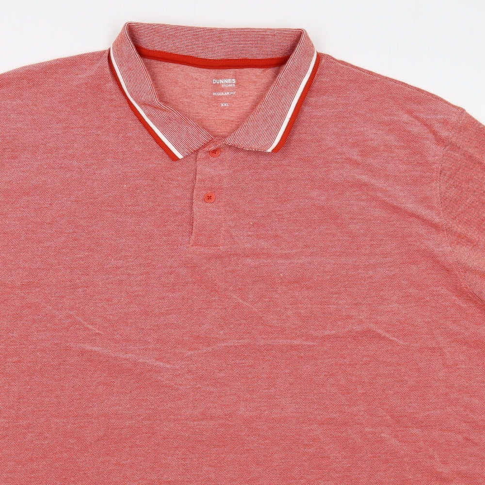 Dunnes Stores Mens Pink  Cotton  Polo Size 2XL Collared Pullover
