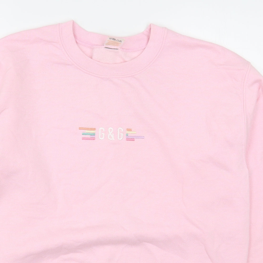 G&G Womens Pink  Cotton Pullover Sweatshirt Size S  Pullover