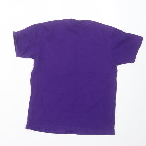 Gildan Boys Purple  Cotton Basic T-Shirt Size 5-6 Years Crew Neck Pullover