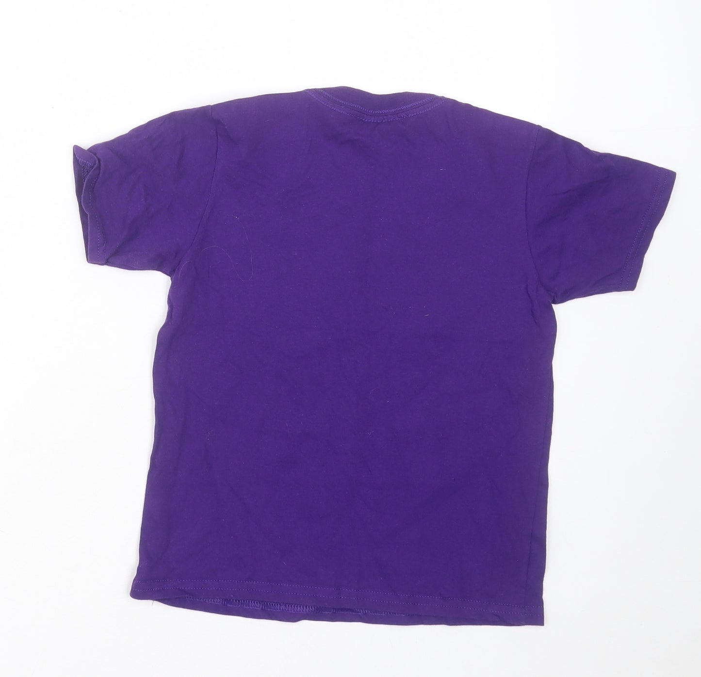 Gildan Boys Purple  Cotton Basic T-Shirt Size 5-6 Years Crew Neck Pullover