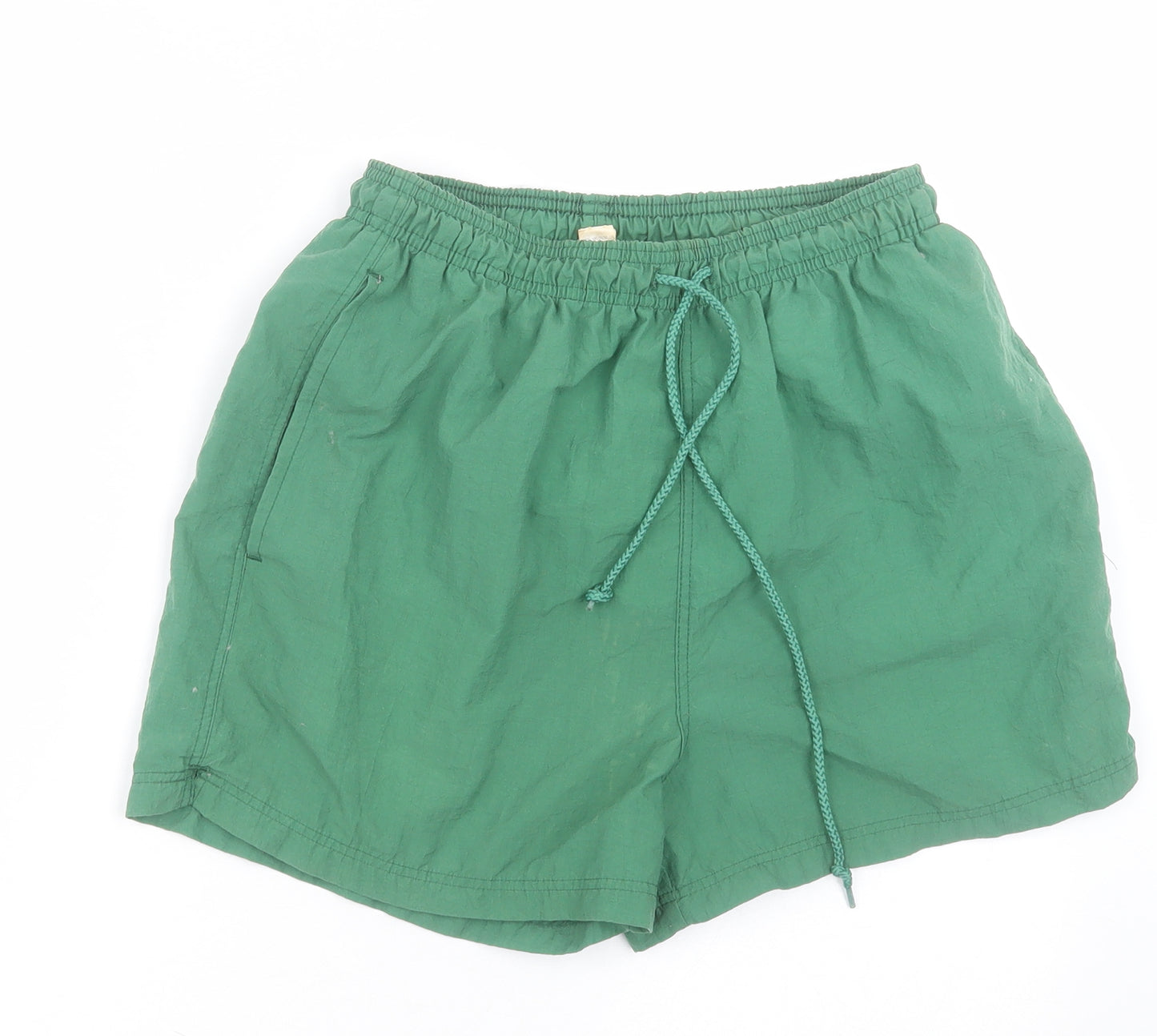 ST BENARD Mens Green  Nylon Sweat Shorts Size S  Regular Tie