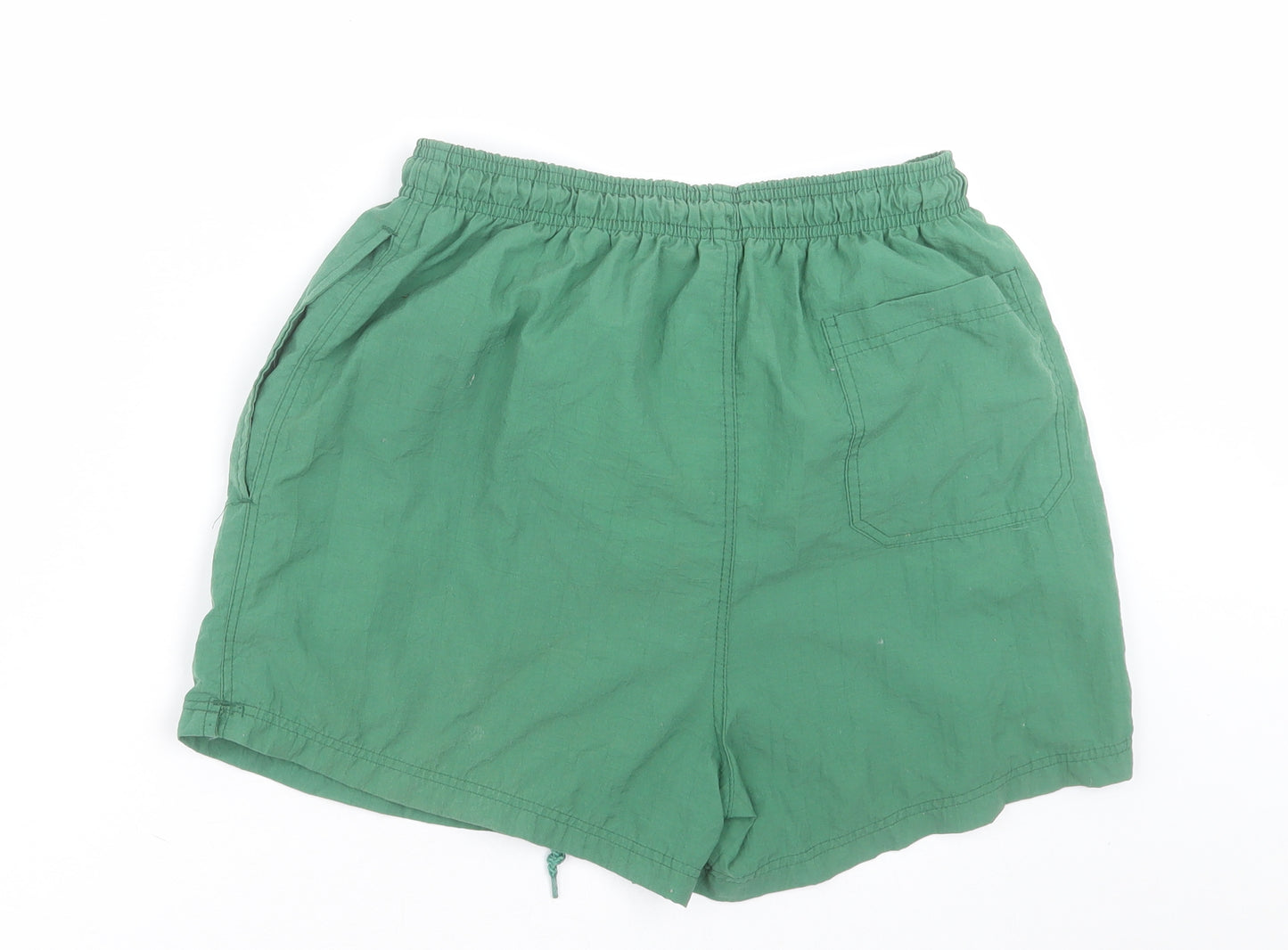 ST BENARD Mens Green  Nylon Sweat Shorts Size S  Regular Tie