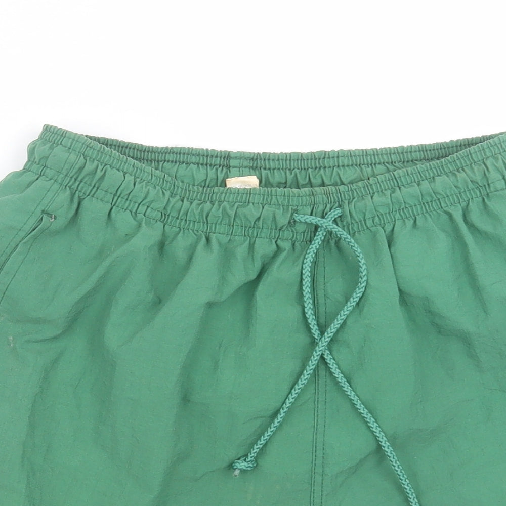 ST BENARD Mens Green  Nylon Sweat Shorts Size S  Regular Tie