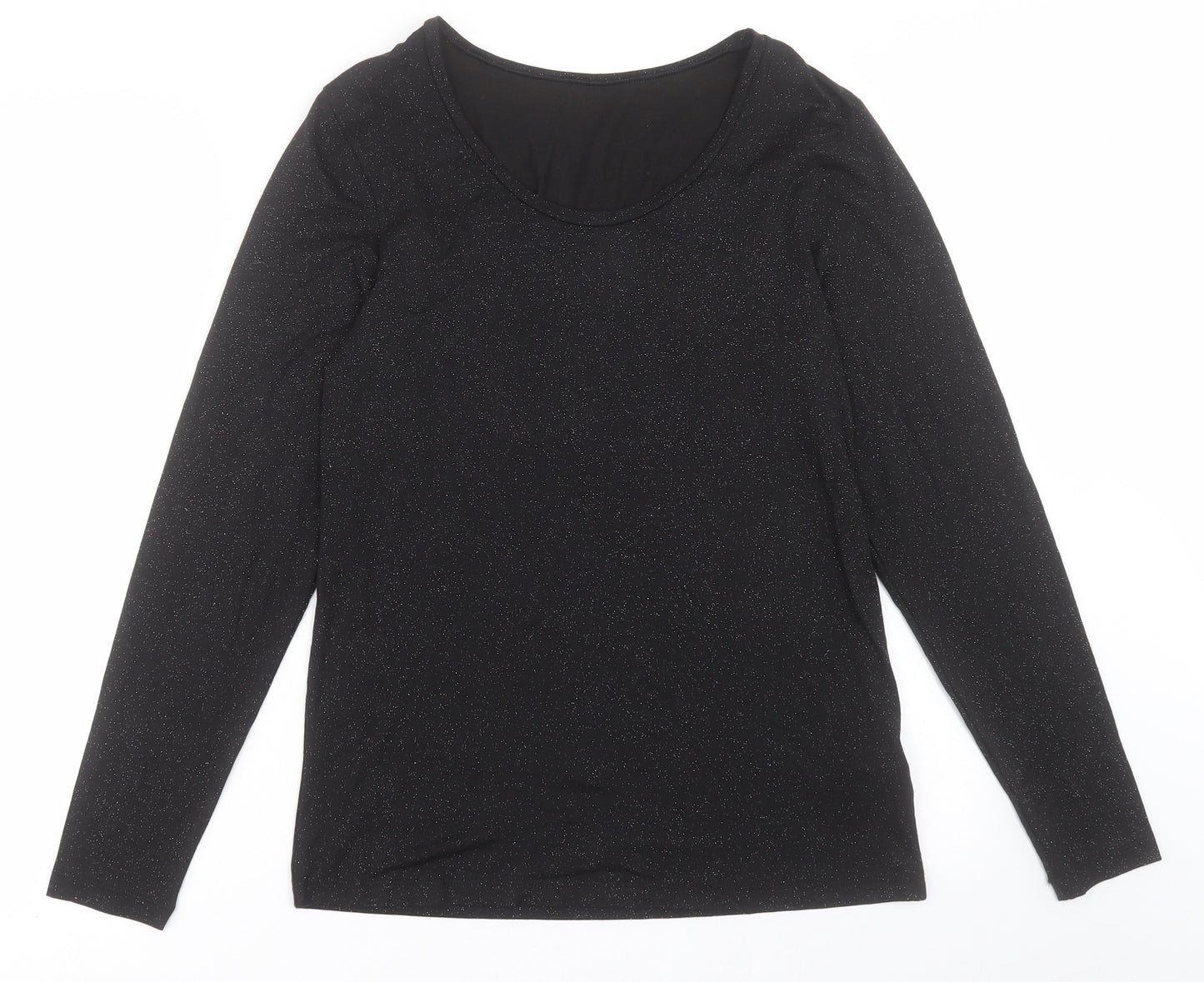 Marks and Spencer Womens Black  Acrylic Basic T-Shirt Size 20 Crew Neck