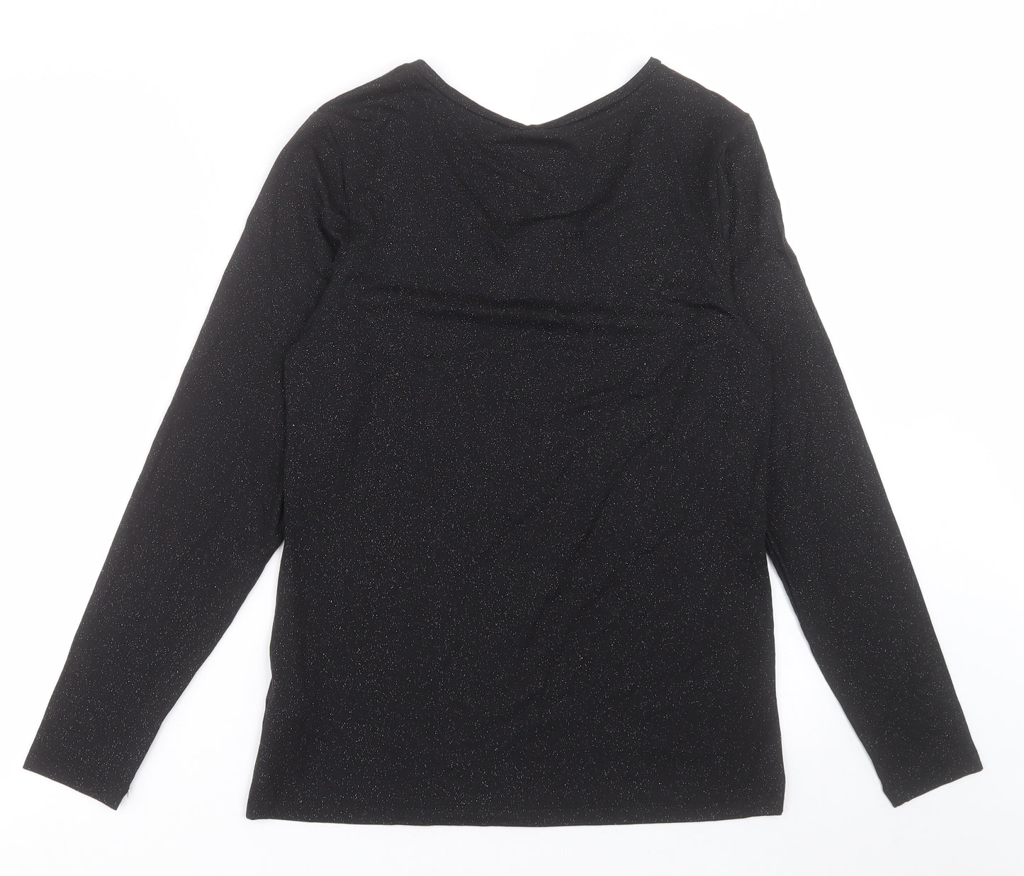 Marks and Spencer Womens Black  Acrylic Basic T-Shirt Size 20 Crew Neck