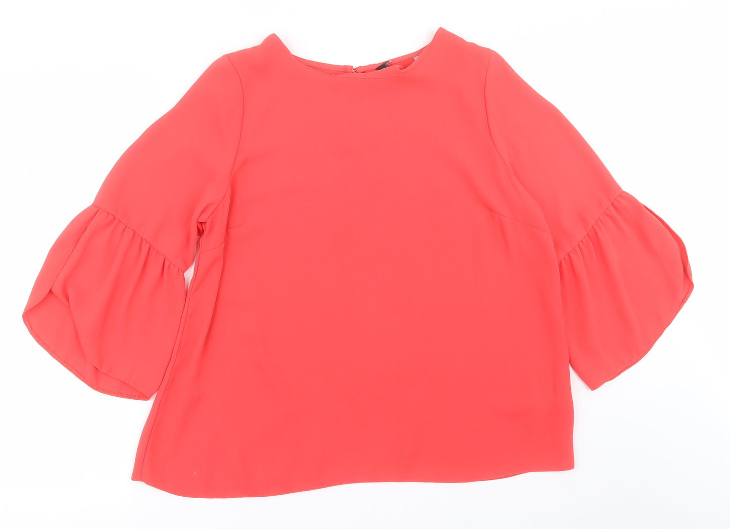 F&F Womens Pink  Polyester Basic Blouse Size 16 Crew Neck