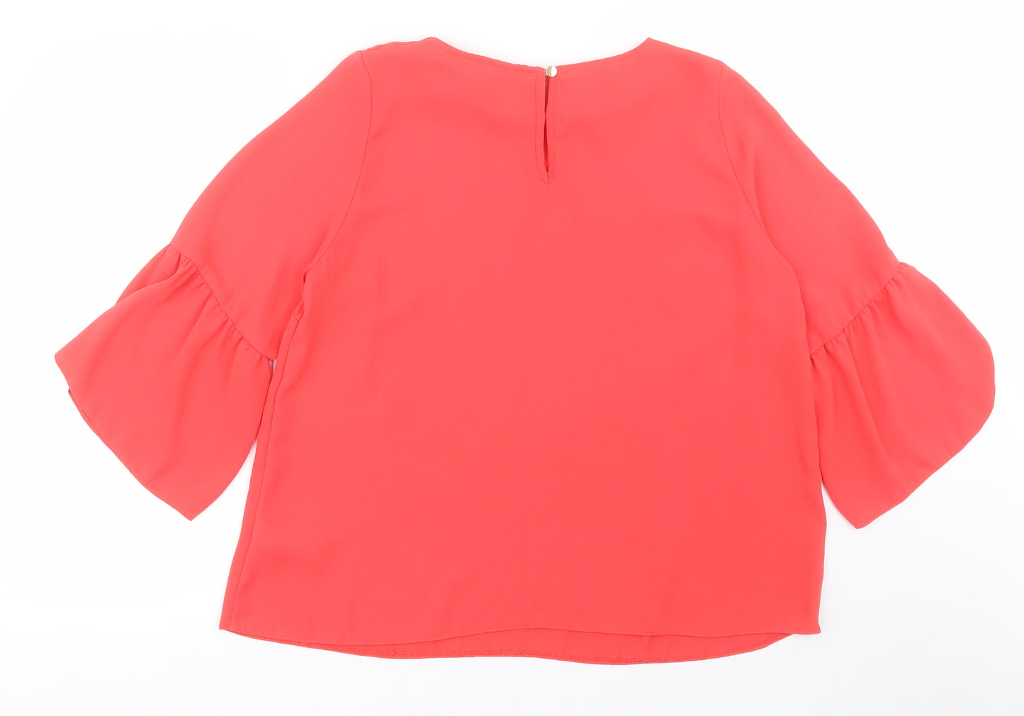 F&F Womens Pink  Polyester Basic Blouse Size 16 Crew Neck