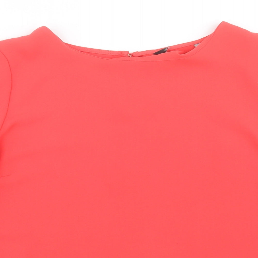 F&F Womens Pink  Polyester Basic Blouse Size 16 Crew Neck