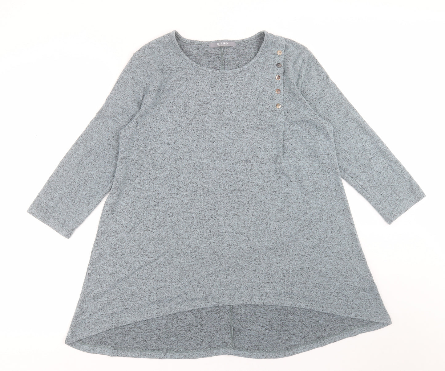 COIN 1804 Womens Green Crew Neck  Viscose Pullover Jumper Size M