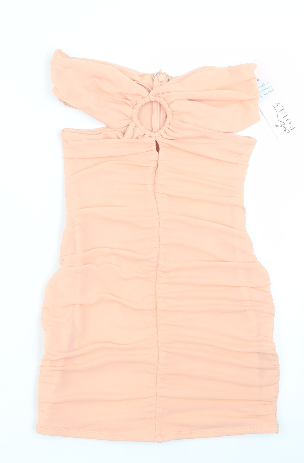 OH POLLY Womens Pink  Nylon Bodycon  Size 10  Sweetheart Zip