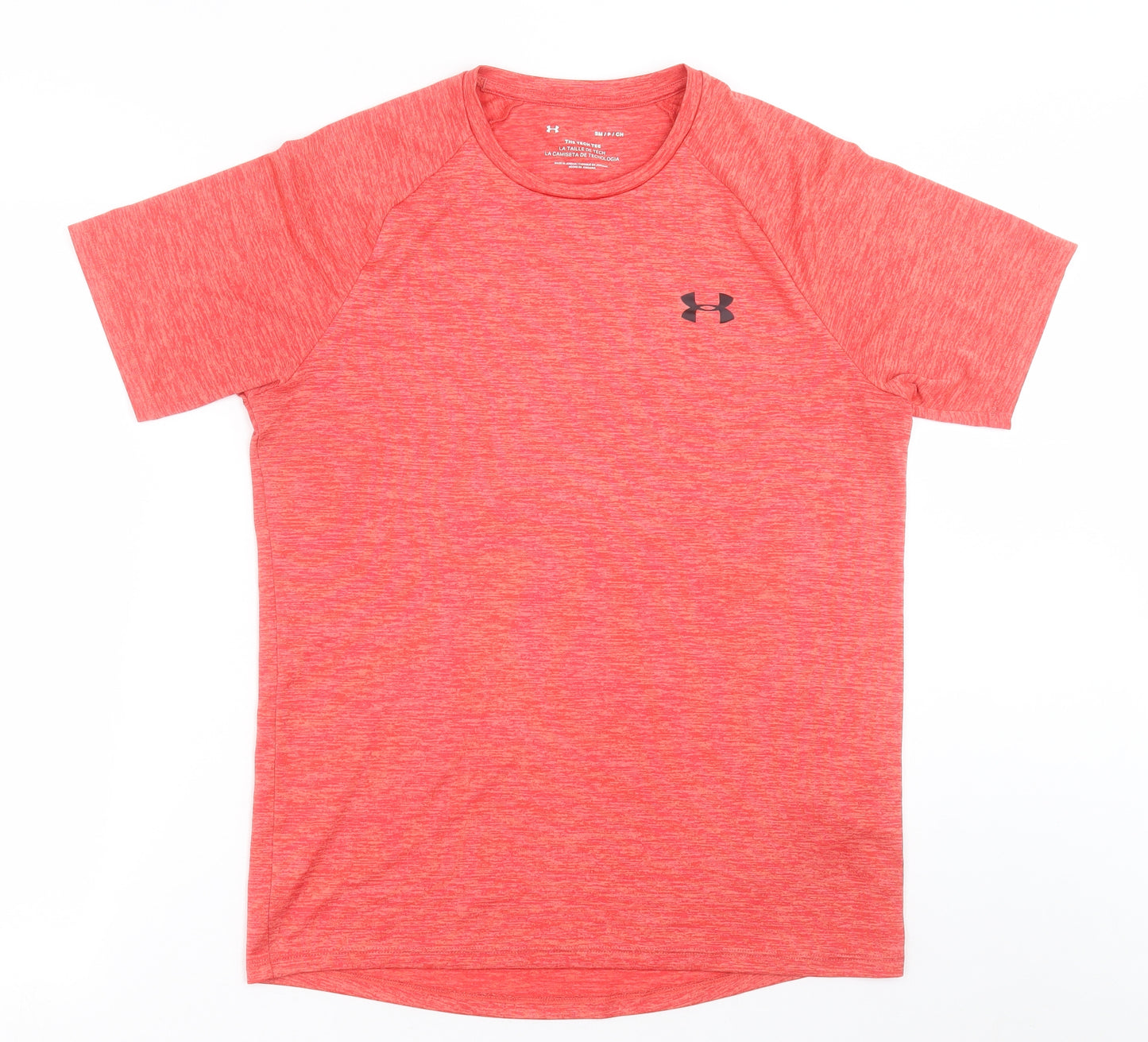 Under armour Mens Red  Polyester Basic T-Shirt Size S Crew Neck Pullover
