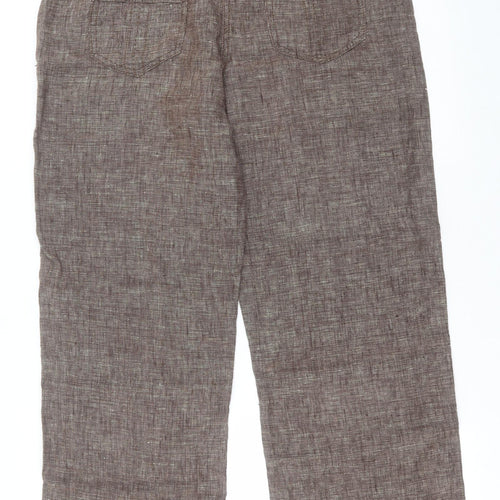 George Womens Brown  Linen Trousers  Size 12 L27 in Regular Button