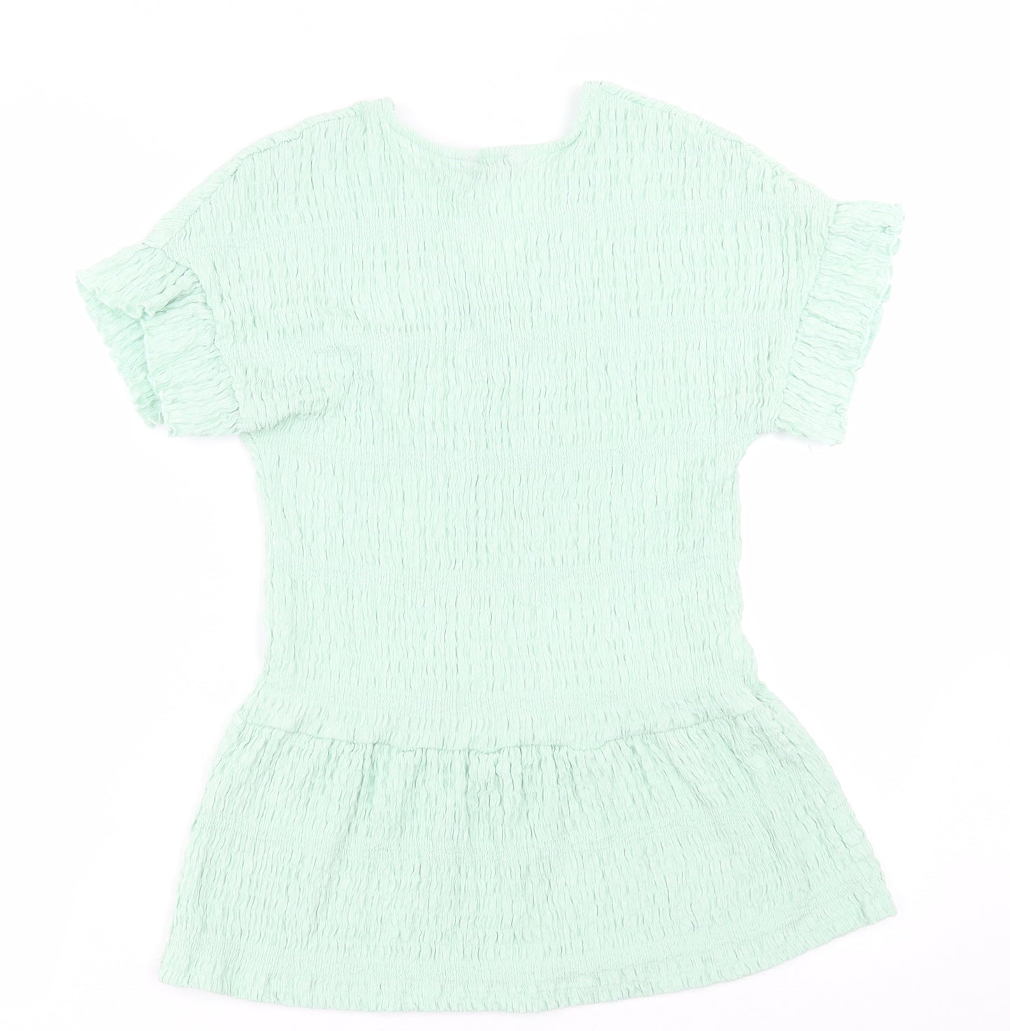 F&F Womens Green  Polyester Tunic T-Shirt Size 8 V-Neck
