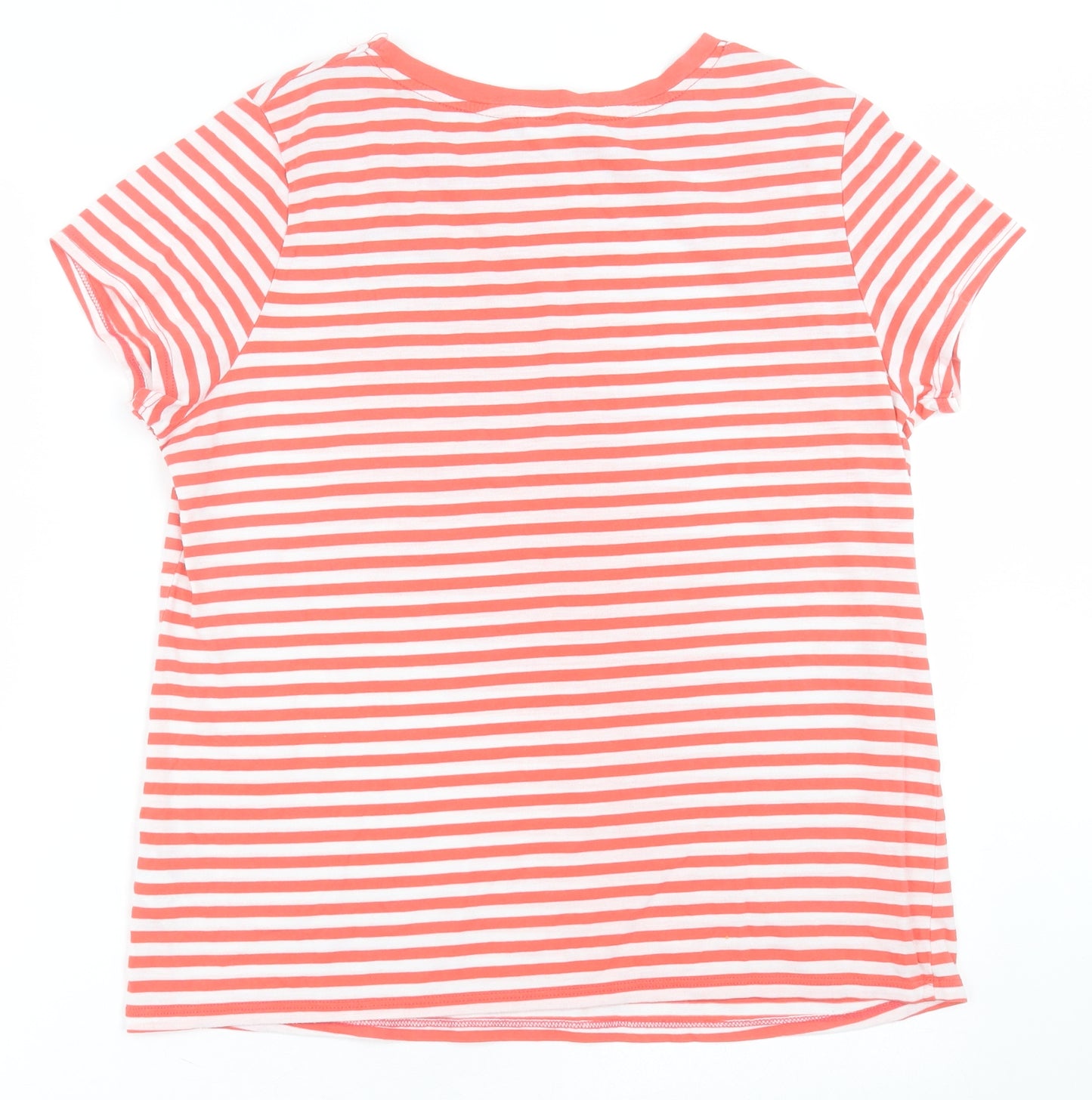 gerge Womens Red Striped Polyester Basic T-Shirt Size 12 Crew Neck - Minnie Mouse