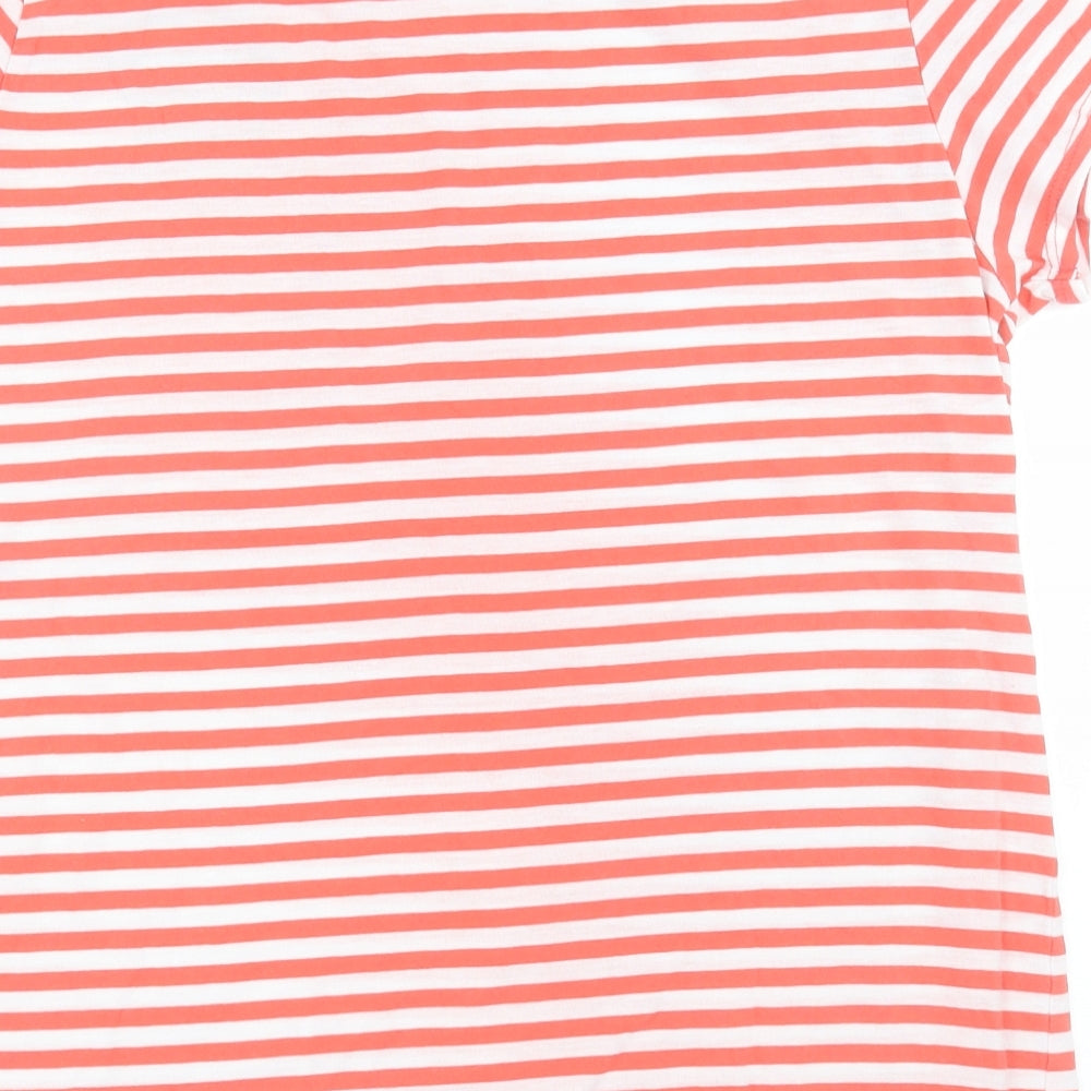 gerge Womens Red Striped Polyester Basic T-Shirt Size 12 Crew Neck - Minnie Mouse