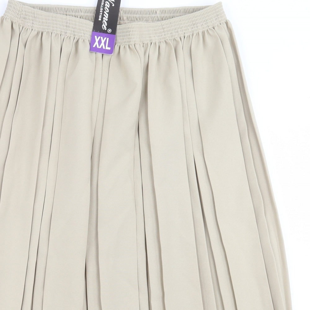 Naomee Womens Beige  Polyester A-Line Skirt Size 2XL