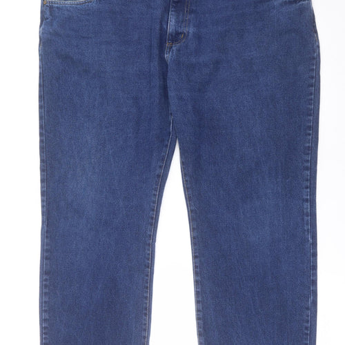 union blues Mens Blue  Cotton Straight Jeans Size 44 in L29 in Regular Button