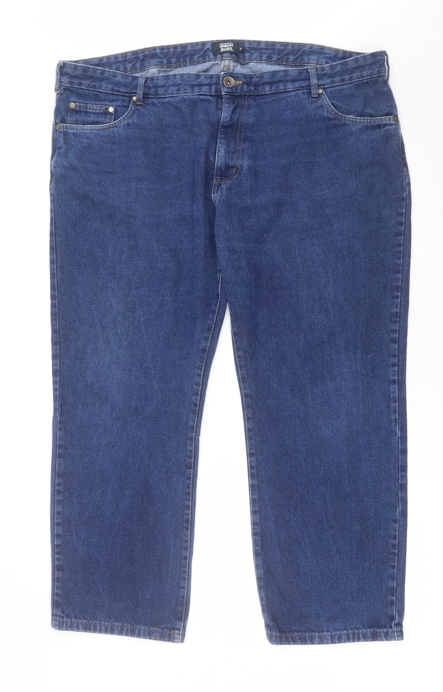 union blues Mens Blue  Cotton Straight Jeans Size 44 in L29 in Regular Button