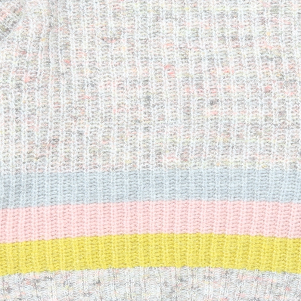 George Womens Multicoloured Crew Neck Striped Acrylic Pullover Jumper Size 16