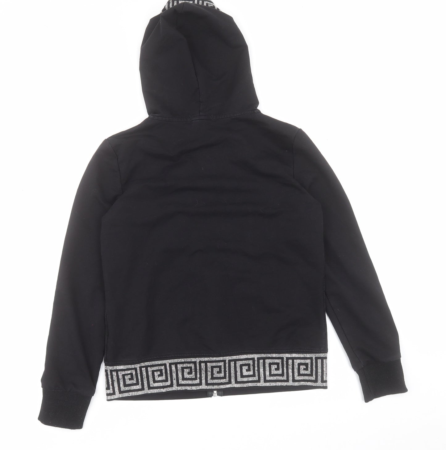 Giorgia Womens Black  Cotton Full Zip Hoodie Size M  Zip