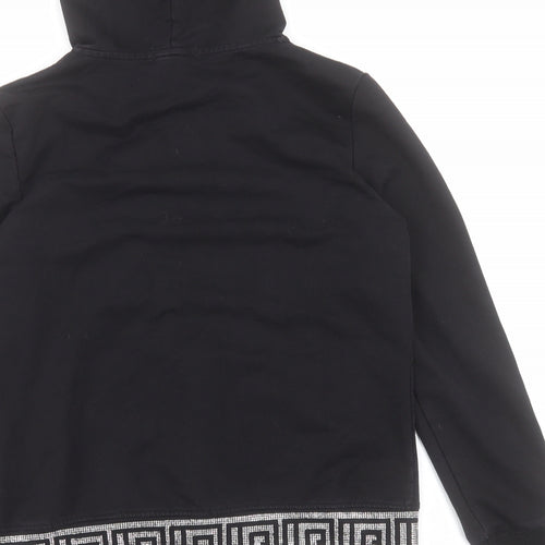 Giorgia Womens Black  Cotton Full Zip Hoodie Size M  Zip