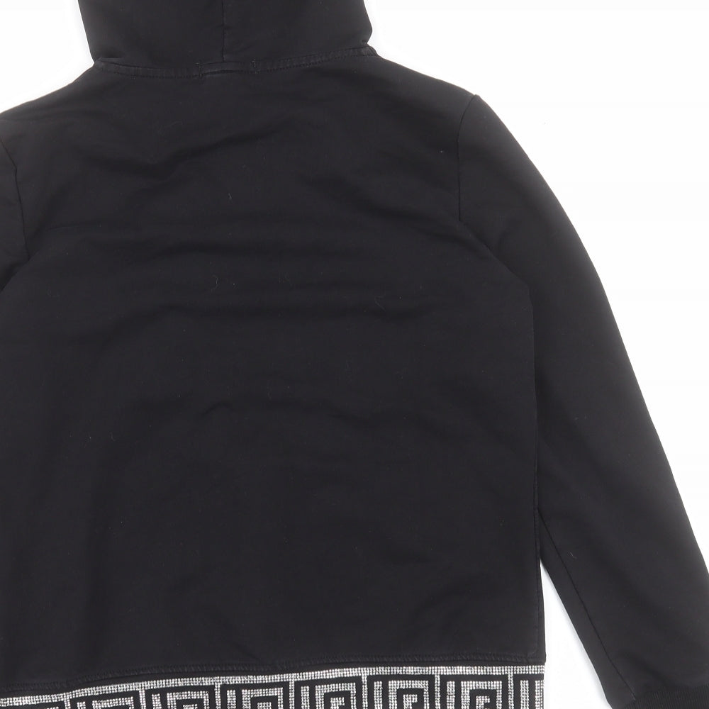 Giorgia Womens Black  Cotton Full Zip Hoodie Size M  Zip