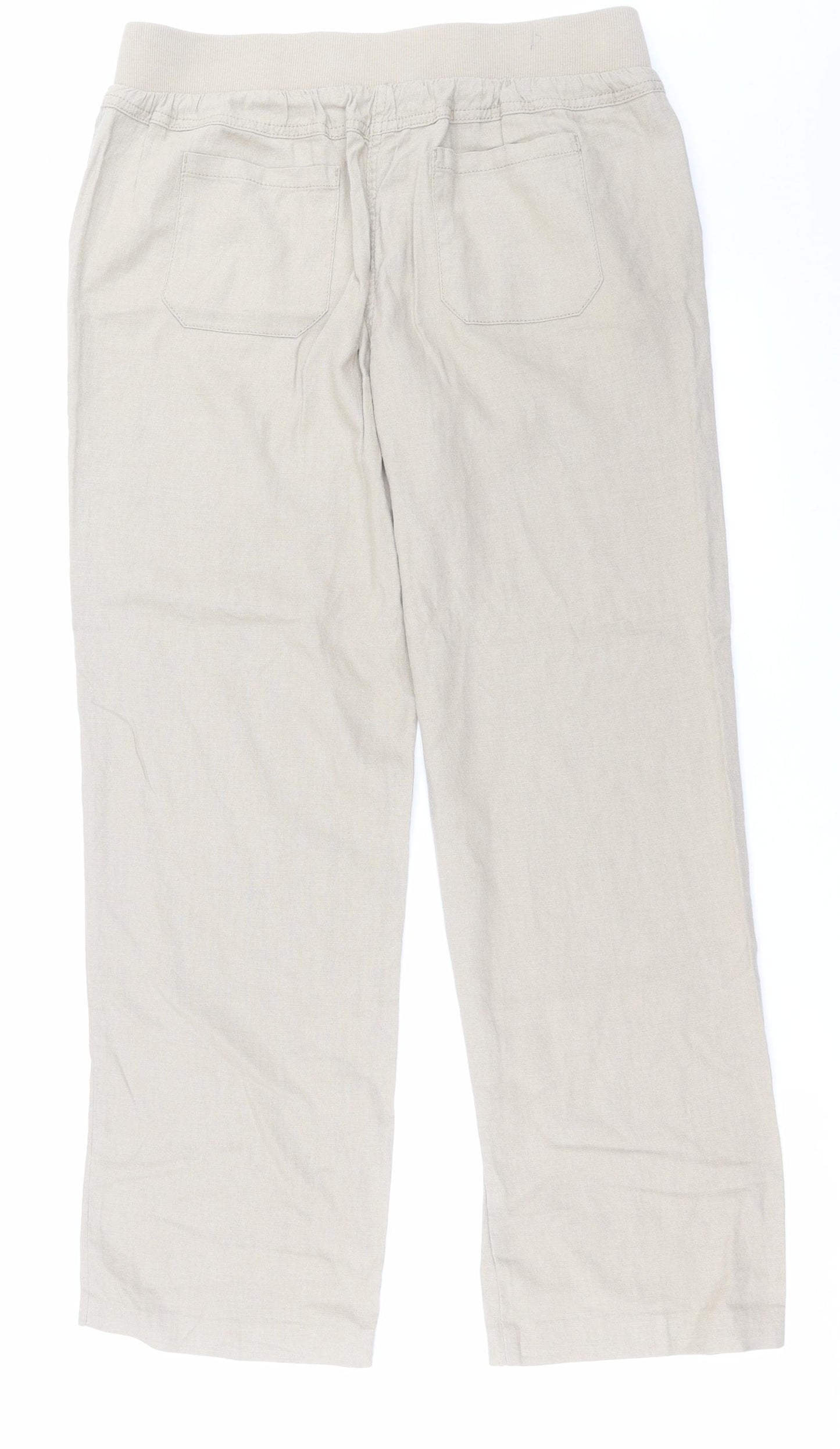 George Womens Beige  Linen Trousers  Size 12 L30 in Regular Button