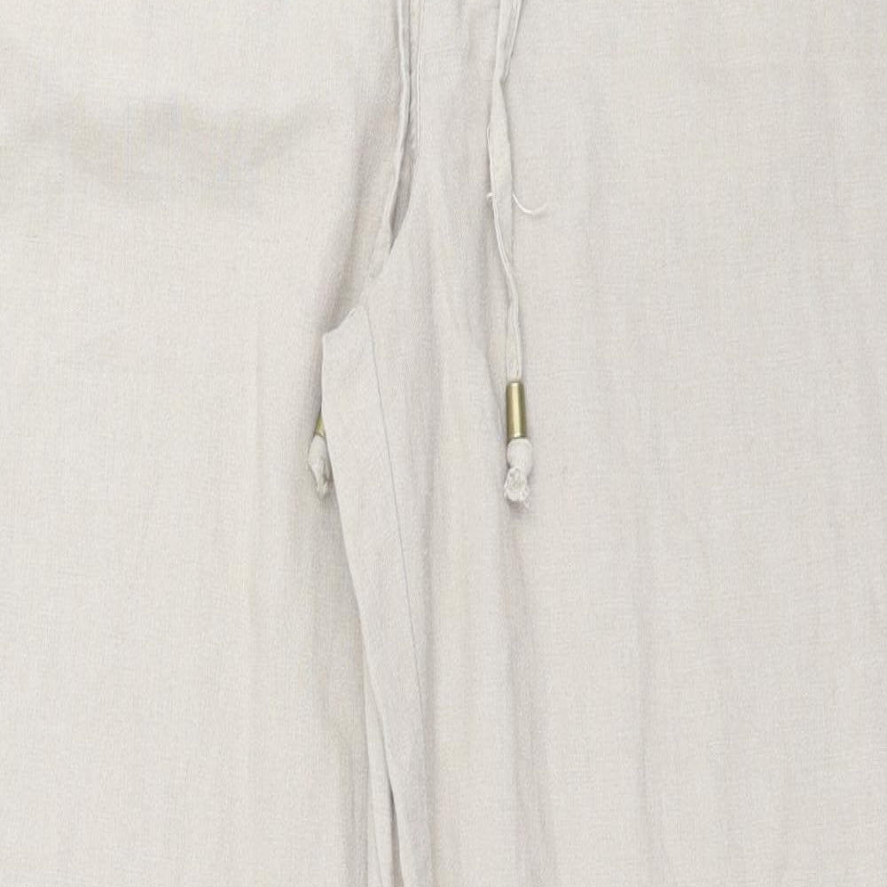 George Womens Beige  Linen Trousers  Size 12 L30 in Regular Button