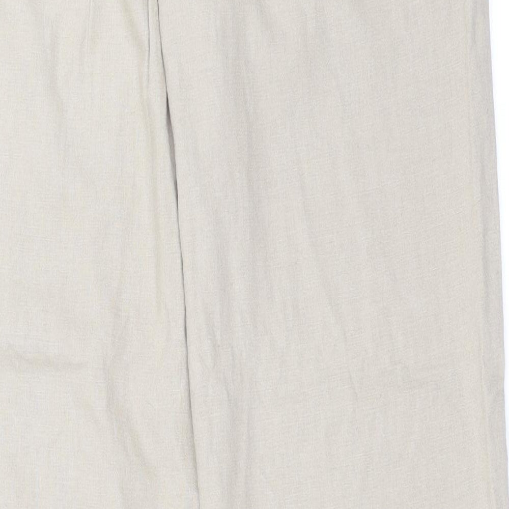 George Womens Beige  Linen Trousers  Size 12 L30 in Regular Button