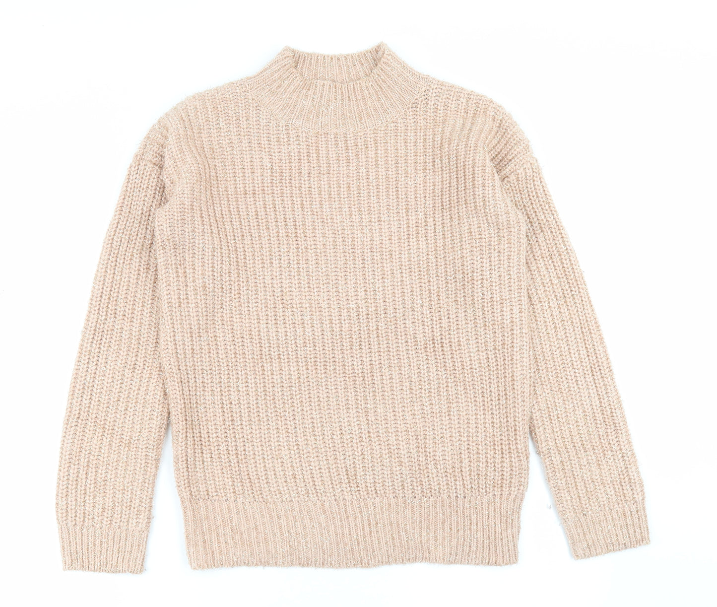 Papaya Womens Pink High Neck  Acrylic Pullover Jumper Size S