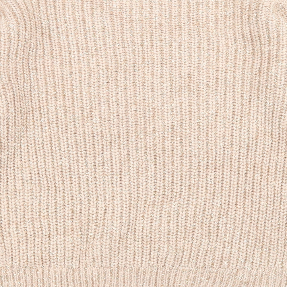 Papaya Womens Pink High Neck  Acrylic Pullover Jumper Size S