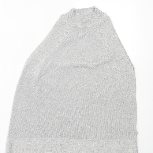 Topshop Womens Silver  Viscose Basic Tank Size M Halter