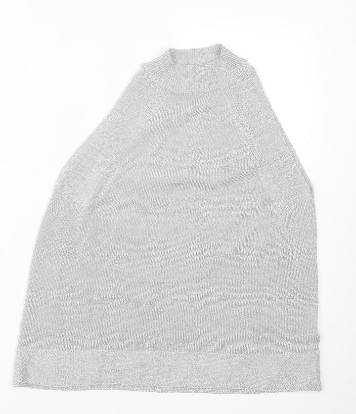 Topshop Womens Silver  Viscose Basic Tank Size M Halter