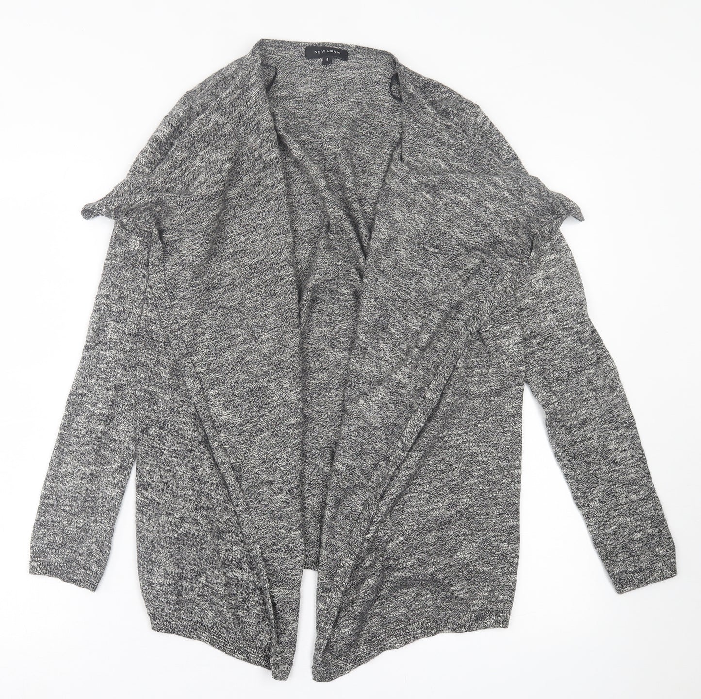 New Look Womens Grey V-Neck  Cotton Cardigan Jumper Size 8