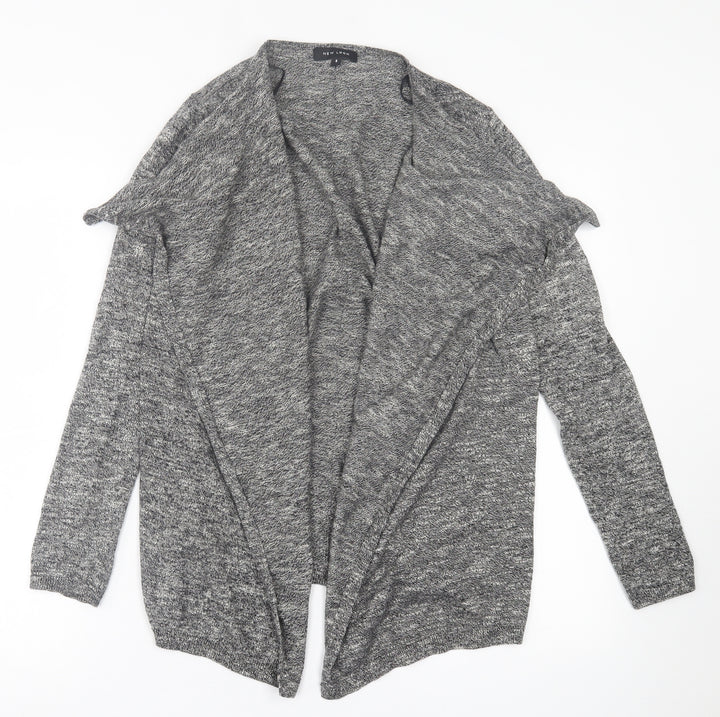 New Look Womens Grey V-Neck  Cotton Cardigan Jumper Size 8