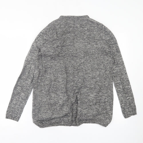 New Look Womens Grey V-Neck  Cotton Cardigan Jumper Size 8