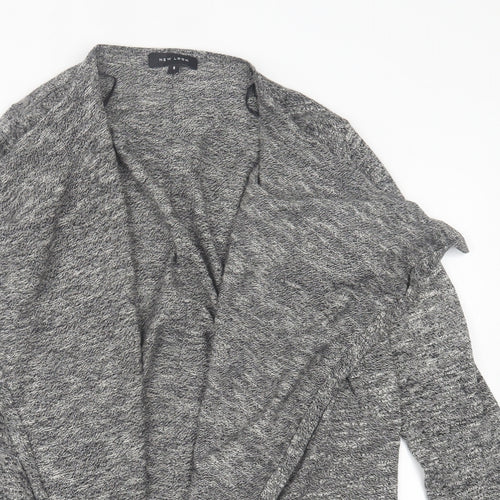 New Look Womens Grey V-Neck  Cotton Cardigan Jumper Size 8