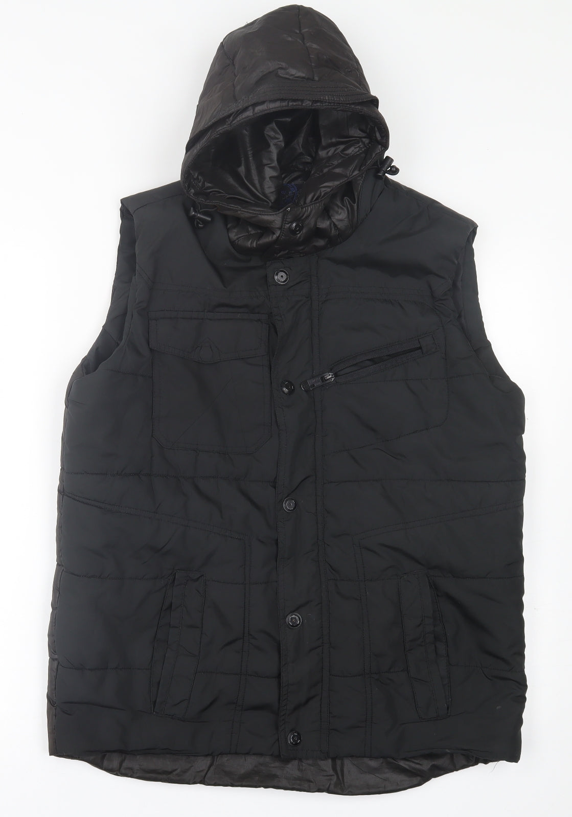 Preworn Mens Black   Gilet Jacket Size S  Zip