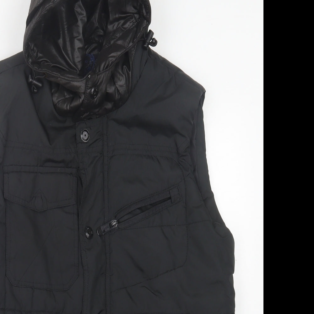Preworn Mens Black   Gilet Jacket Size S  Zip