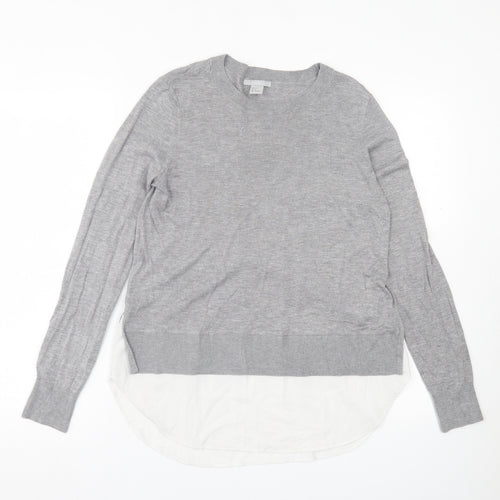 H&M Womens Grey Crew Neck  Acrylic Pullover Jumper Size S