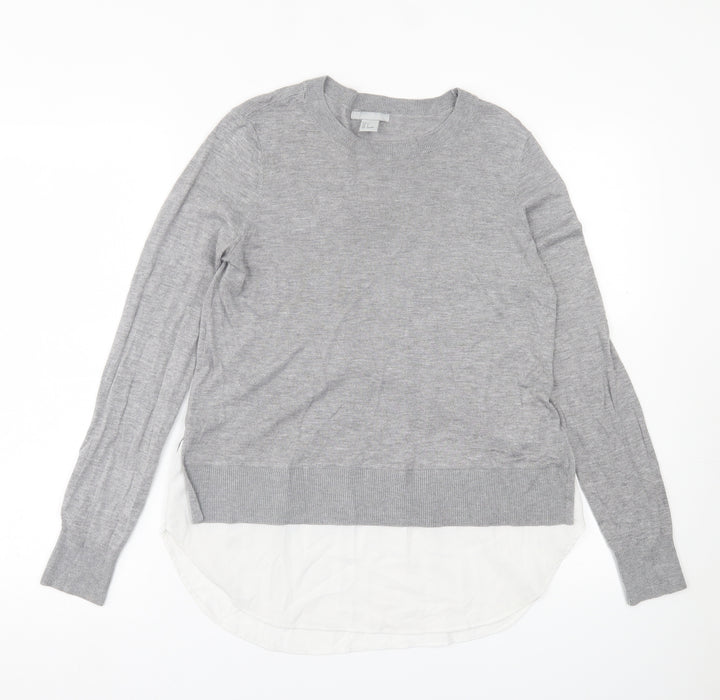 H&M Womens Grey Crew Neck  Acrylic Pullover Jumper Size S
