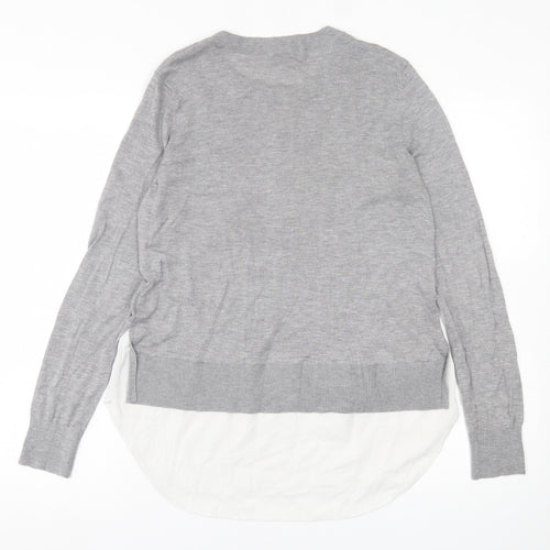 H&M Womens Grey Crew Neck  Acrylic Pullover Jumper Size S