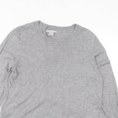 H&M Womens Grey Crew Neck  Acrylic Pullover Jumper Size S