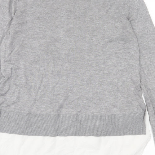H&M Womens Grey Crew Neck  Acrylic Pullover Jumper Size S