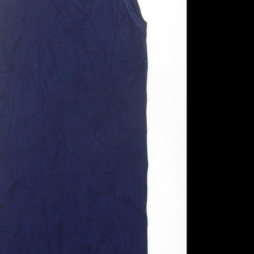 London Womens Blue  Viscose Basic Tank Size S Scoop Neck