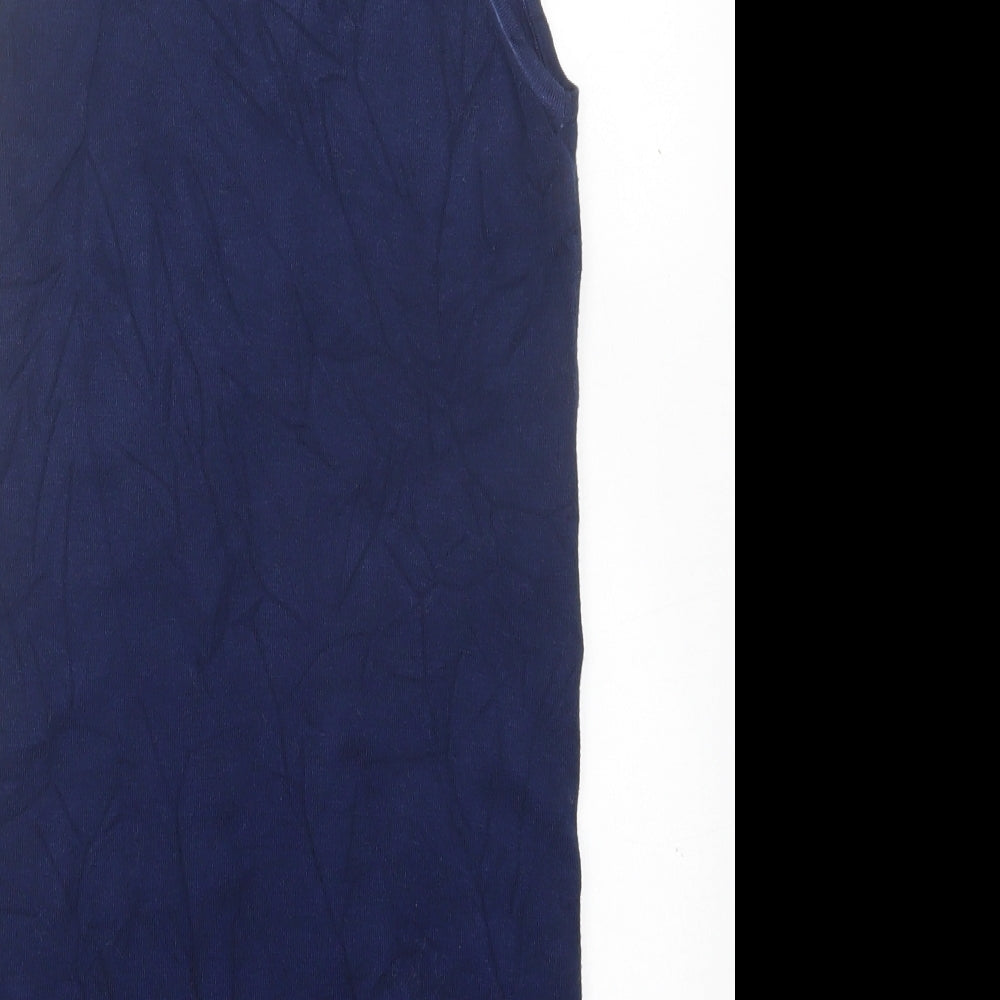 London Womens Blue  Viscose Basic Tank Size S Scoop Neck
