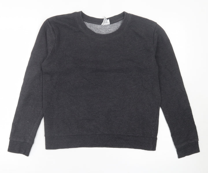 H&M Womens Grey Crew Neck  Polyester Pullover Jumper Size S