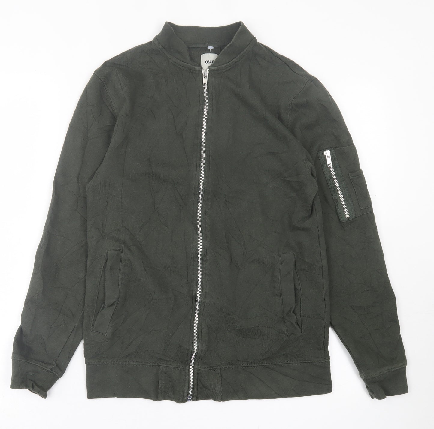 ASOS Mens Green  Cotton Full Zip Sweatshirt Size XS